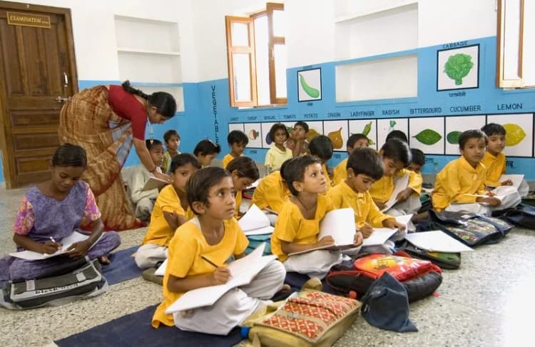 Students during school activities at Vidyalaya
