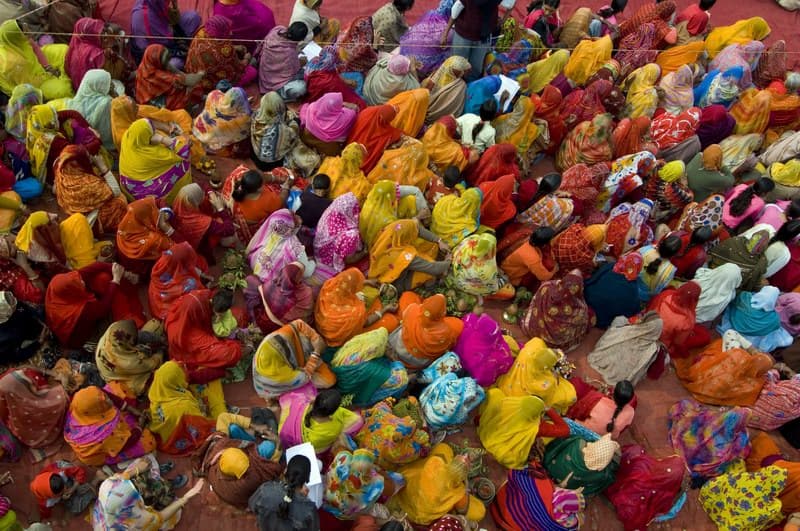 Women participating in education program at Jadan Ashram